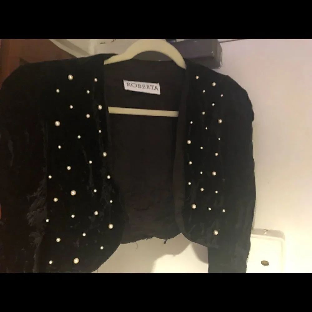 roberta pearl vintage velvet coat half jacket